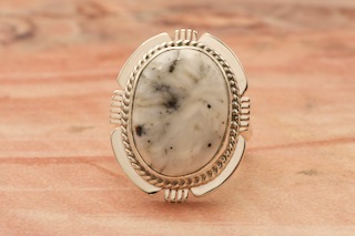 Genuine White Buffalo Turquoise Native American Ring